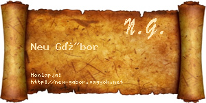 Neu Gábor névjegykártya